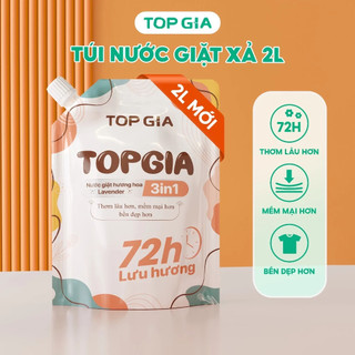 [Mua 2 tặng 2] Nước Giặt TopGia 3in1 Hương Huyền Diệu Dịu Nhẹ, Làm Sạch Vết Bẩn, 2L Lưu Hương 72h