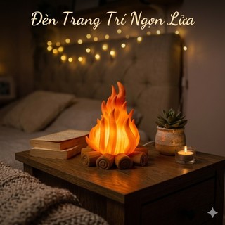 Đèn Trang Trí Ngọn Lửa LED 162x150mm – Đèn Lửa Giả Decor Phòng, Sân Vườn