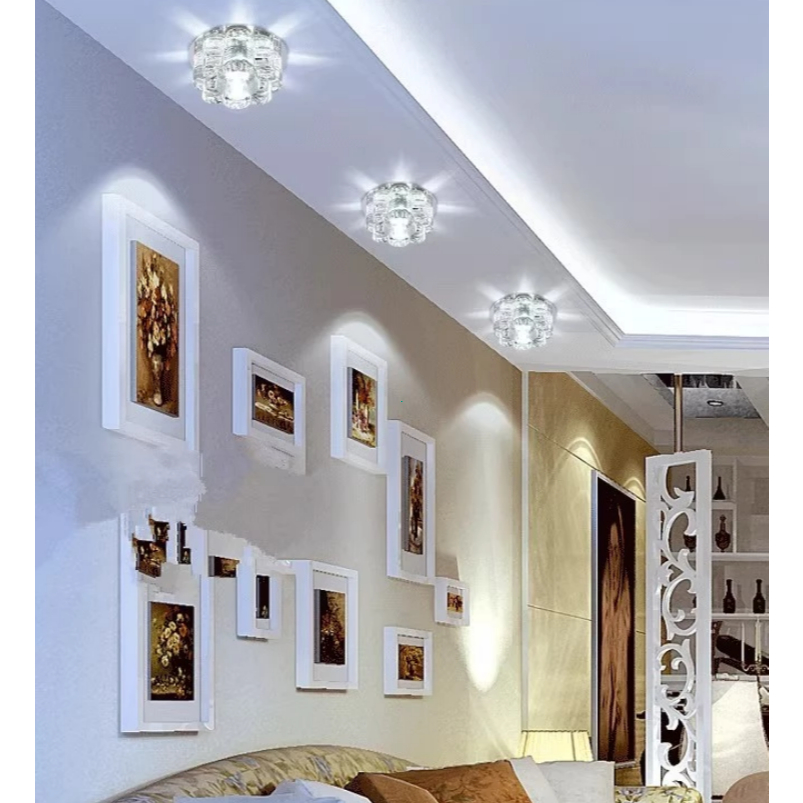 Phòng khách Crystal Downlight Nhúng Hole Lights Đèn chiếu sáng Led Skylight Trang chủ lối đi ánh sáng hành lang ánh sáng