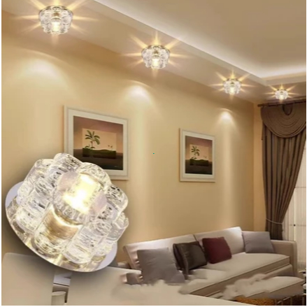 Phòng khách Crystal Downlight Nhúng Hole Lights Đèn chiếu sáng Led Skylight Trang chủ lối đi ánh sáng hành lang ánh sáng