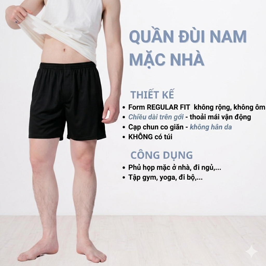 Quần Đùi Nam Mặc Nhà COSSENN – Combo Giá Tốt, Mềm Mát, Thoải Mái Cả Ngày