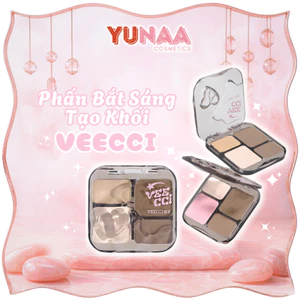 Bảng Phấn Bắt Sáng Và Tạo Khối VEECCI - Tích hợp má hồng - Chống Nước, Lâu Trôi