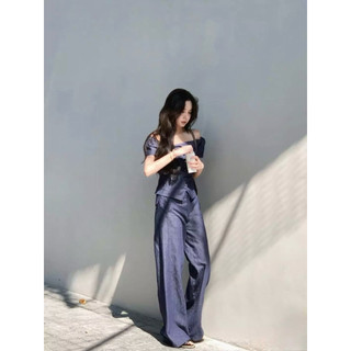 SET BỘ ÁO TRỄ VAI NGẮN CÚC DỌC MIX QUẦN SUÔNG DENIM, BỘ BÒ NỮ
