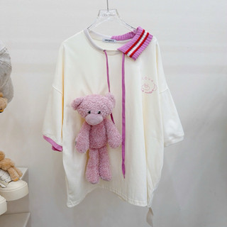 Áo Phông Gấu Hồng 13De Marzo Polo Cổ Lệch QC