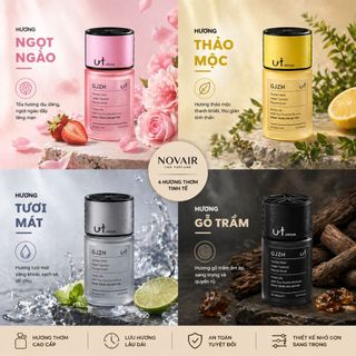 Nước hoa ô tô NOVAIR cao cấp, tinh dầu thơm xe khử mùi xe hơi tự nhiên dung tích 160ml giảm say xe
