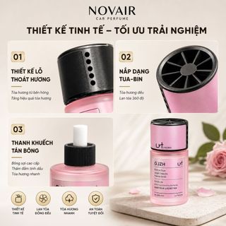 Nước hoa ô tô NOVAIR cao cấp, tinh dầu thơm xe khử mùi xe hơi tự nhiên dung tích 160ml giảm say xe