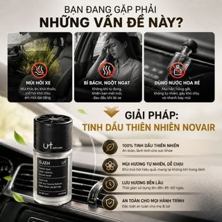 Nước hoa ô tô NOVAIR cao cấp, tinh dầu thơm xe khử mùi xe hơi tự nhiên dung tích 160ml giảm say xe