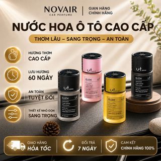 Nước hoa ô tô NOVAIR cao cấp, tinh dầu thơm xe khử mùi xe hơi tự nhiên dung tích 160ml giảm say xe