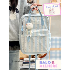 Balo Nữ Sọc Họa Tiết Nơ Và Chấm Bi Xinh BL898