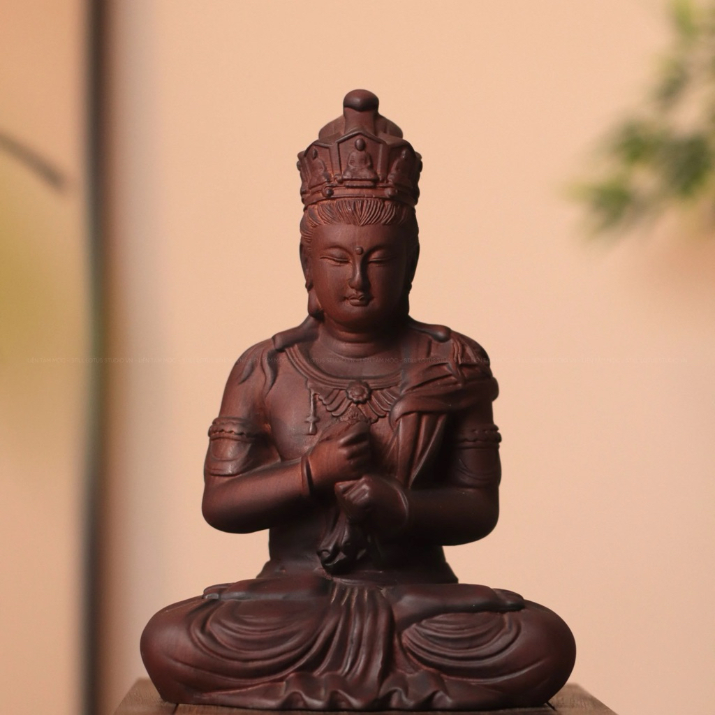 Tượng Đại Nhật Như Lai Phật, Gỗ Hương 20cm, Bản Mệnh Tuổi Thân Mùi, Thủ Công Mỹ Nghệ Cao Cấp Thờ Phật Tại Gia Bình An