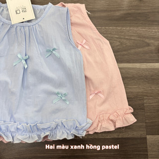 Set Bộ Áo Sát Nách Quần Ổng Rộng Bé Gái Đũi Xước Size 8-18 kg Cho Bé Gái Xinh Xắn