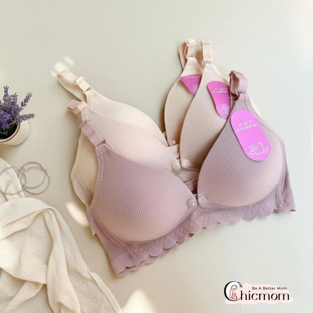 Áo lót mặc bầu và sau sinh chống chảy xệ cho bé bú Chicmom, chất su tăm mềm mịn, thoáng khí, hàng Thái Lan Loại1-CM811
