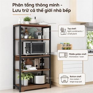 BMZAR Kệ Bếp Đa Năng hữu ích Kệ đựng đồ mạnh mẽ Kệ Lò Vi Sóng 3/4/5 Tầng sắt giá tốt