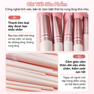 Bộ Cọ Trang Điểm 14 Cây Cọ Makeup Cá Nhân Chuyên Nghiệp Lông Mềm Mại Kèm Cốc