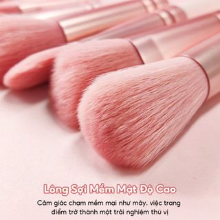 Bộ Cọ Trang Điểm 14 Cây Cọ Makeup Cá Nhân Chuyên Nghiệp Lông Mềm Mại Kèm Cốc