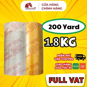 Băng Keo 200 Yard 1Cây/6 Cuộn Giá Xưởng - Băng Dính Lõi Giấy 200Yard Siêu Rẻ Hapii Retail