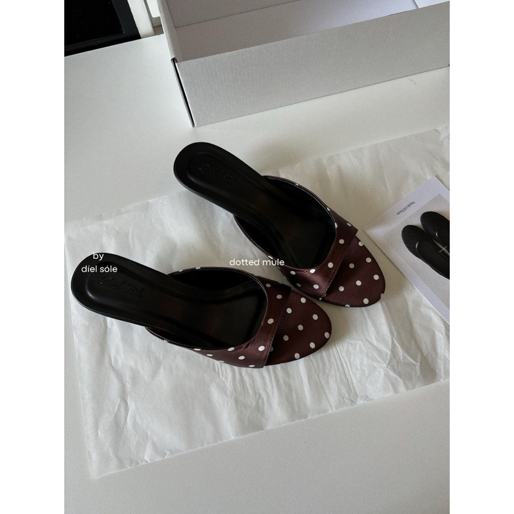 “Dotted Mule” by díel sole - Giày Cao Gót Chấm Bi Dáng Mule Heels [TĂNG 1 SIZE]