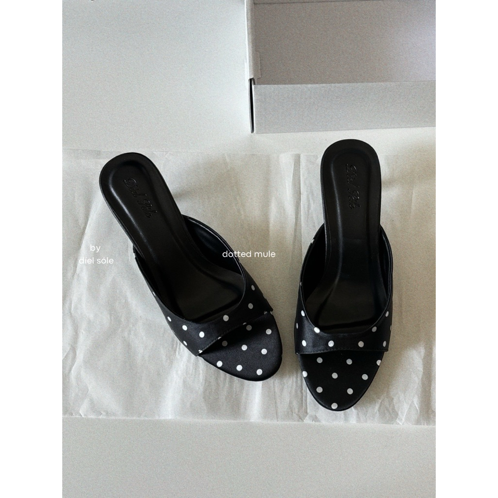 “Dotted Mule” by díel sole - Giày Cao Gót Chấm Bi Dáng Mule Heels [TĂNG 1 SIZE]