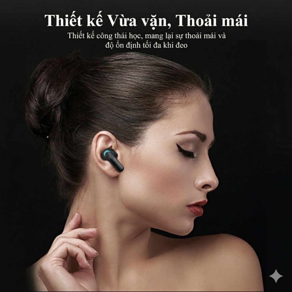 Tai nghe Bluetooth không dây Pin trâu, bass mạnh, kết nối nhanh độ trễ thấp, âm thanh vòm, chống ồn