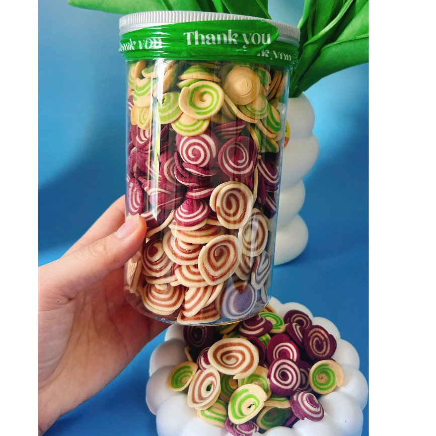 HỘP 250G Bánh Tai Heo Nhí Mix 3 vị: Truyền thống, Khoai Môn,Trà Xanh
