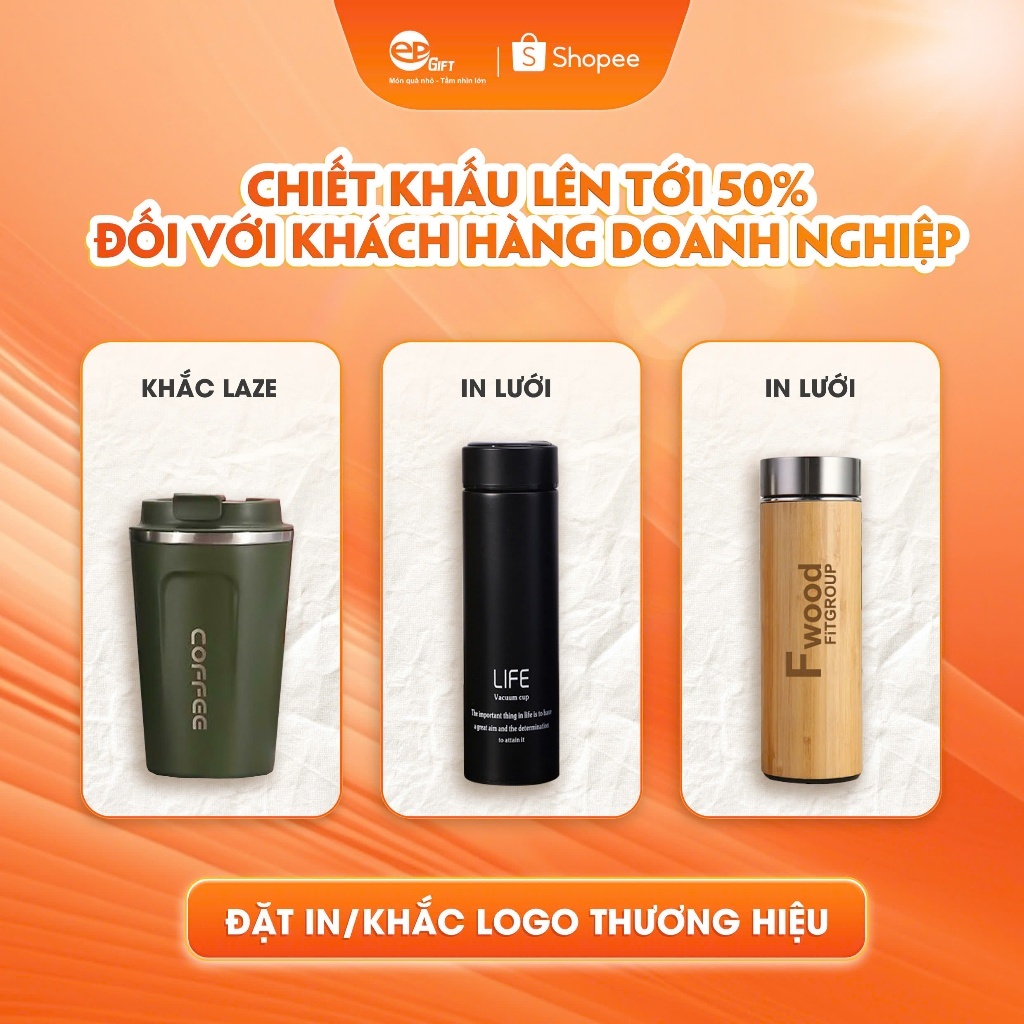 Set Quà Tặng Cao Cấp Epvina Gift Gồm Bút, Sổ, Ô Và Bình Giữ Nhiệt Làm Quà Tặng Thầy Cô, Doanh Nghiệp