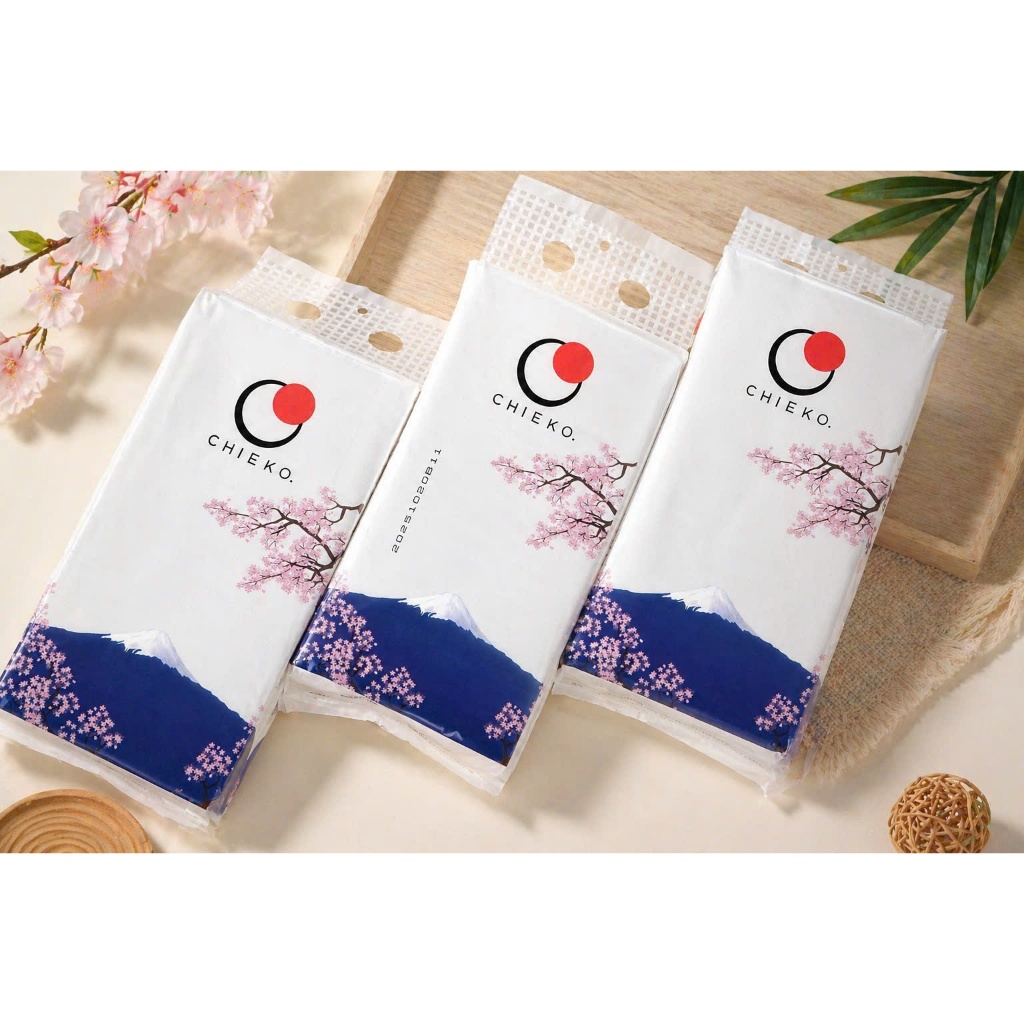Combo 10 gói khăn giấy rút cao cấp treo tường Chieko - 4 lớp - 1000 tờ (250 rút)