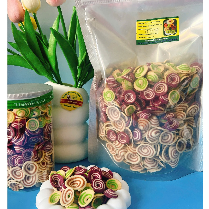 500g Bánh Tai Heo Nhí Mix 3 vị Tùy chọn: Truyền thống/ Trà xanh/Khoai môn
