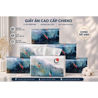 Combo 10 gói khăn giấy rút cao cấp để bàn Chieko - 4 lớp - 240 tờ (60 rút)