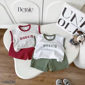 Bộ tanktop ba lỗ BNEKIDS năng động, bộ thun cotton năng động cá tính cho bé