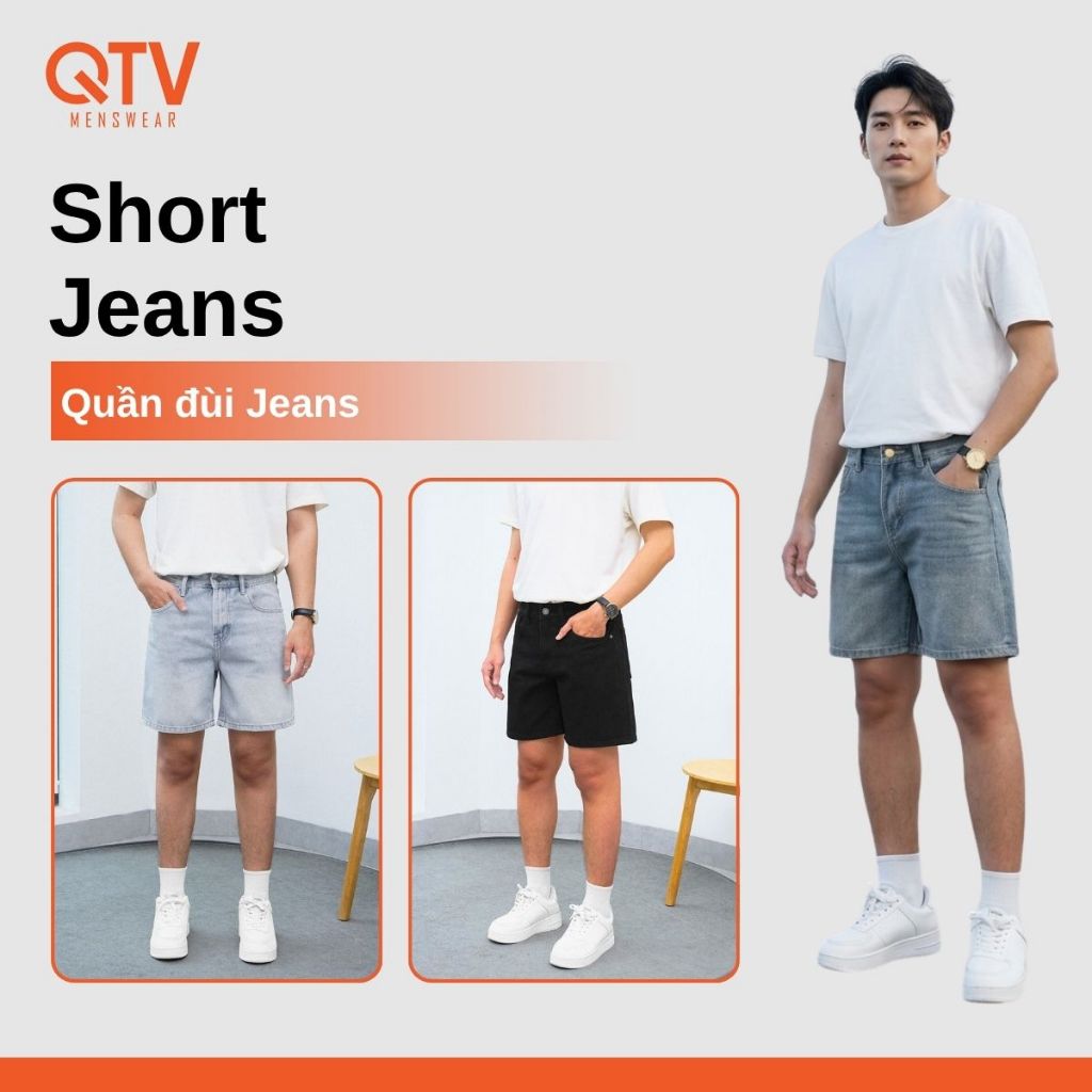 Quần short jean Nam form lửng, Chất Rin Cotton 3 màu dễ phối_JS01, JS02, JS03 Menswear Pants | BigBuy360 - bigbuy360.vn