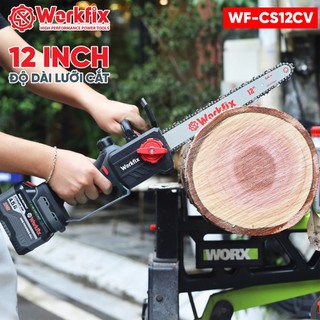 Máy Cưa Xích Pin WORKFIX WF-CS12CV Lam Xích Dài 12inch, Tra Nhớt Tự Động - Không Chổi Than