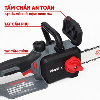 Máy Cưa Xích Pin WORKFIX WF-CS12CV Lam Xích Dài 12inch, Tra Nhớt Tự Động - Không Chổi Than