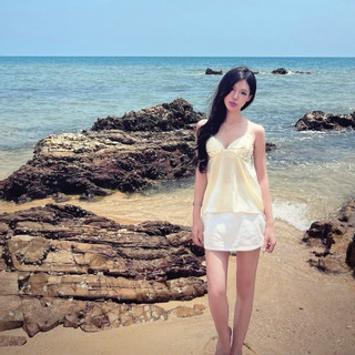 (SẴN MÚT) Áo lụa 2 dây phối kim sa lưng chun co giãn- Pearla.studio