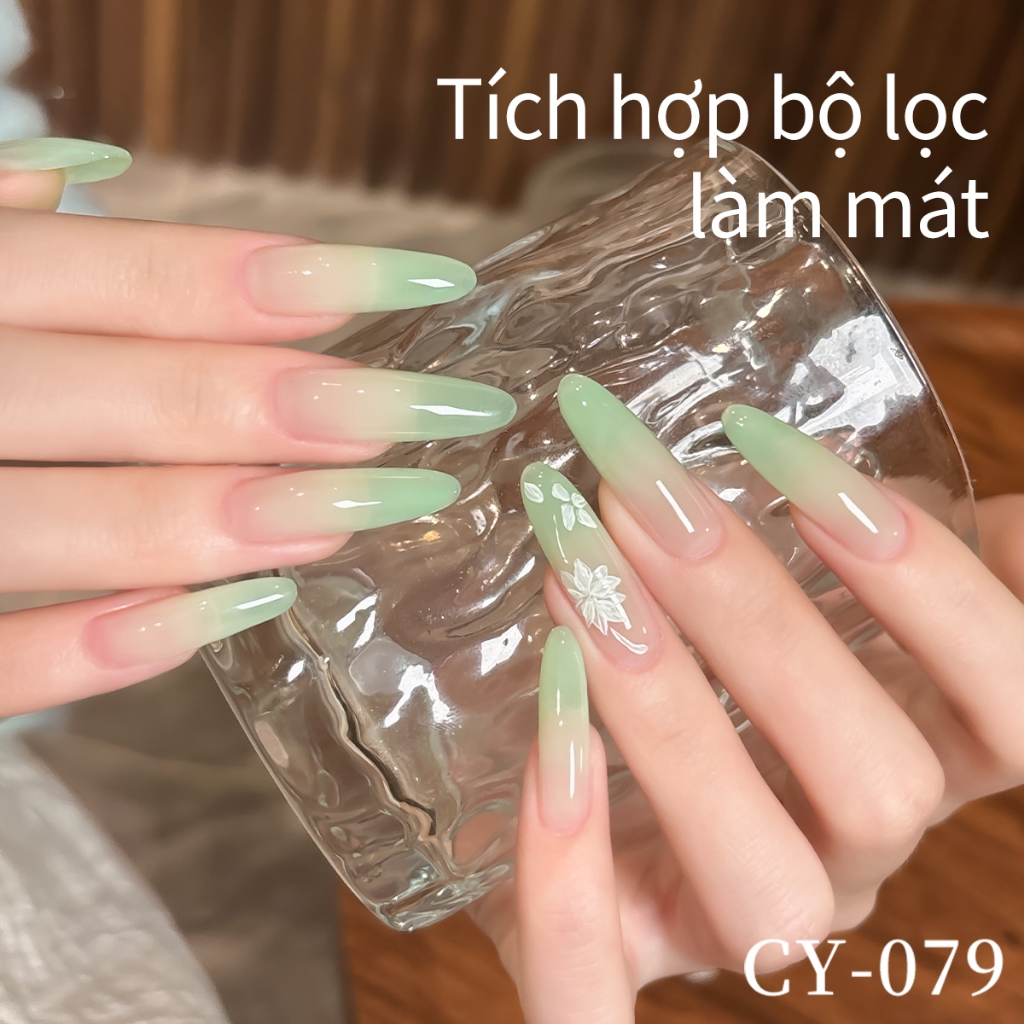 XEIJAYI 40ml - Sơn móng tay dạng gel màu xanh lá nhạt, bền màu và phù hợp với mọi tông da.