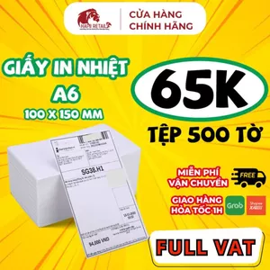 Giấy In Nhiệt A6 Tệp 500 Tờ HAPII RETAIL In Đơn TMĐT Loại Dày Chống Nước Không Phai Mực.