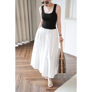 Chân váy Nữ dáng dài xòe HAGOO đáp gấu rộng rãi thoáng mát phù hợp mùa du lịch [CV759]