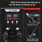 máy khò nhiệt máy hàn thiếc 8586D,mỏ hàn điện tử 2 trong 1-máy khò nhiệt mini và trạm hàn thiếc Có Led Hiể Trạm hàn khò — ảnh 2