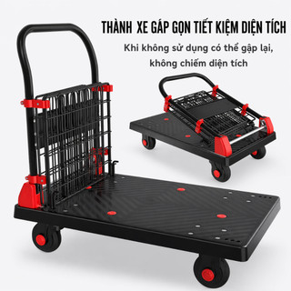 Xe đẩy hàng rào cao bảo vệ  Nhập Khẩu Tải Trọng 600kg bánh xe im lặng xoay đa năng kho hàng gia đình
