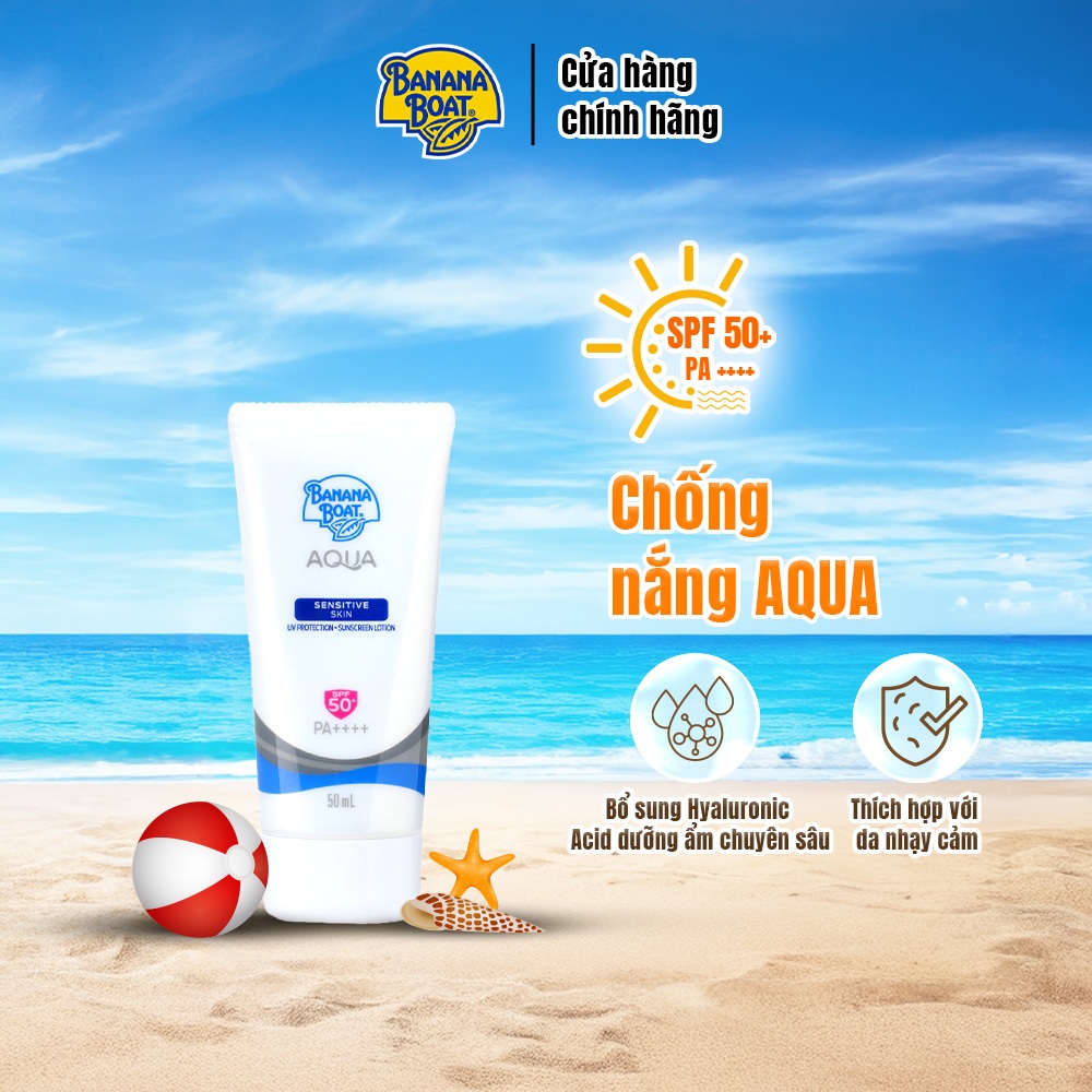 Kem Chống Nắng Banana Boat Dành Cho Da Nhạy Cảm Aqua Sensitive Skin - SPF50+/PA+++/50ML