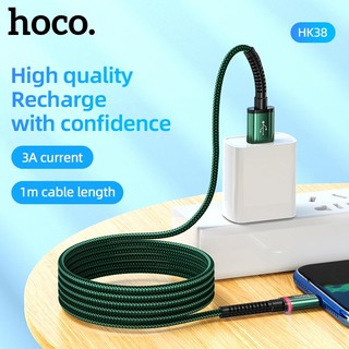 Cáp sạc nhanh báo đèn Hoco HK38 3A cổng TypeC, max 3A, dài 1M