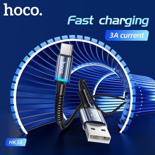 Cáp sạc nhanh báo đèn Hoco HK38 3A cổng TypeC, max 3A, dài 1M