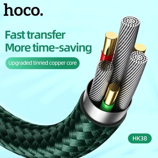 Cáp sạc nhanh báo đèn Hoco HK38 3A cổng TypeC, max 3A, dài 1M