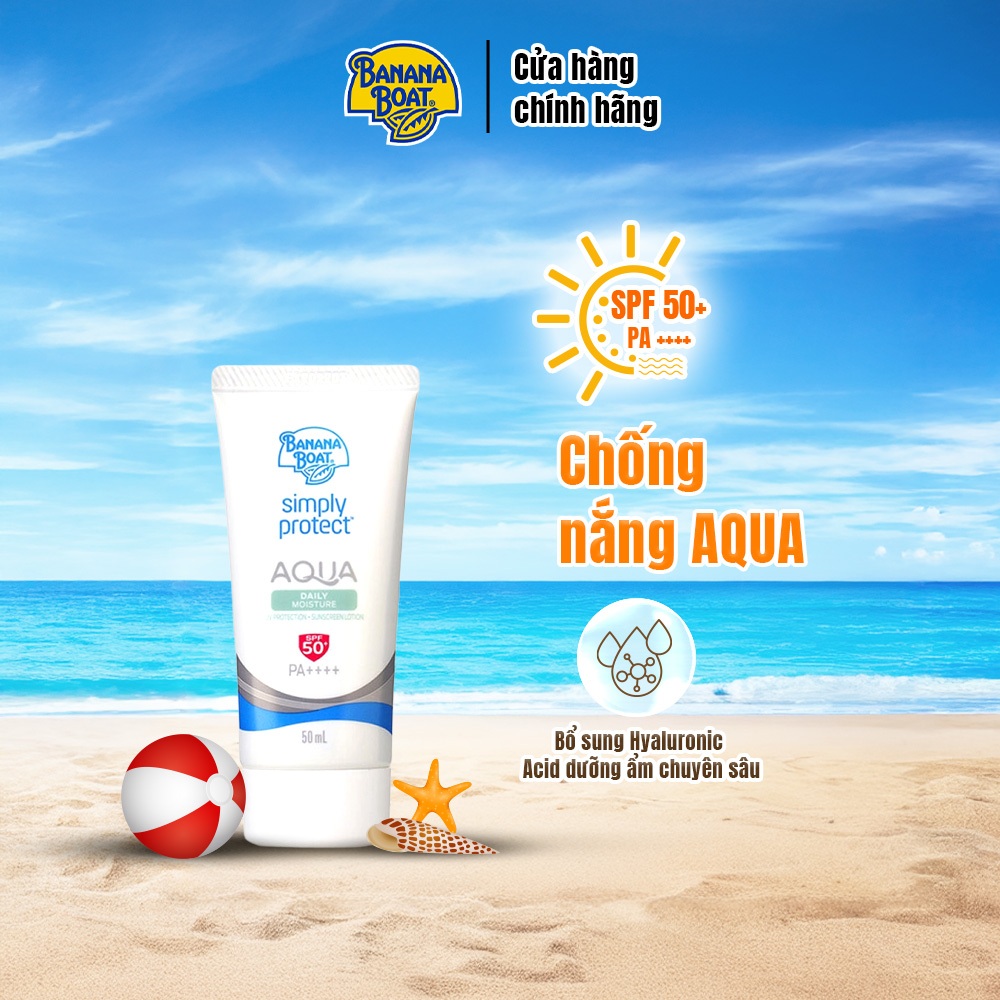 Kem Chống Nắng Banana Boat Aqua Daily Moisture Dưỡng Ẩm Hằng Ngày SPF50+/PA++++ 50ML