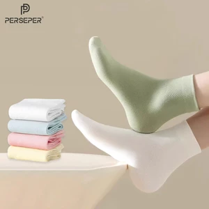 Tất vớ nữ cổ trung trơn mix nhiều màu sắc, chất liệu mềm mịn co giãn 4 chiều - Ekiu Perseper
