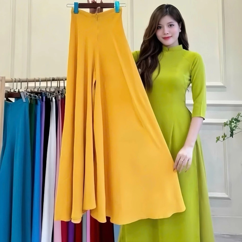 Áo Dài Chất Liệu Lụa SaTin Cao Cấp Hàng May + Thêu Thủ Công Tỉ Mỉ Từng Áo - Mã C47-3 Màu Đỏ