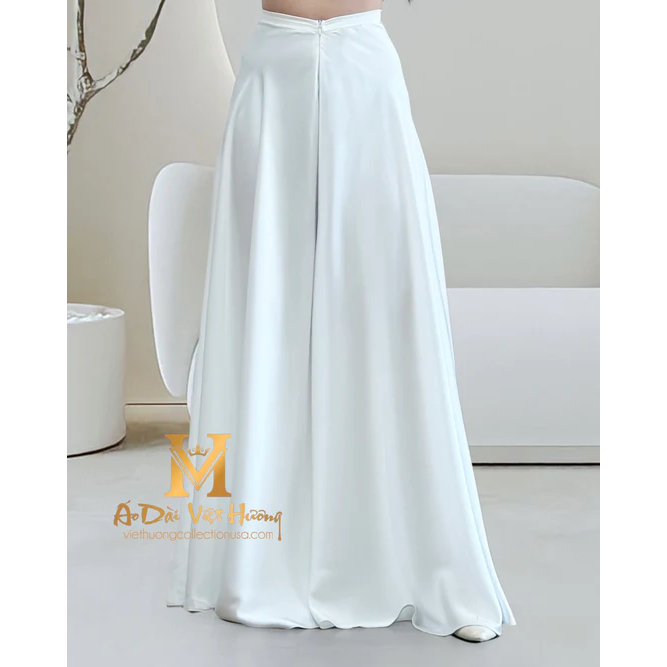 Áo Dài Chất Liệu Lụa SaTin Cao Cấp Hàng May + Thêu Thủ Công Tỉ Mỉ Từng Áo - Mã C47-3 Màu Đỏ