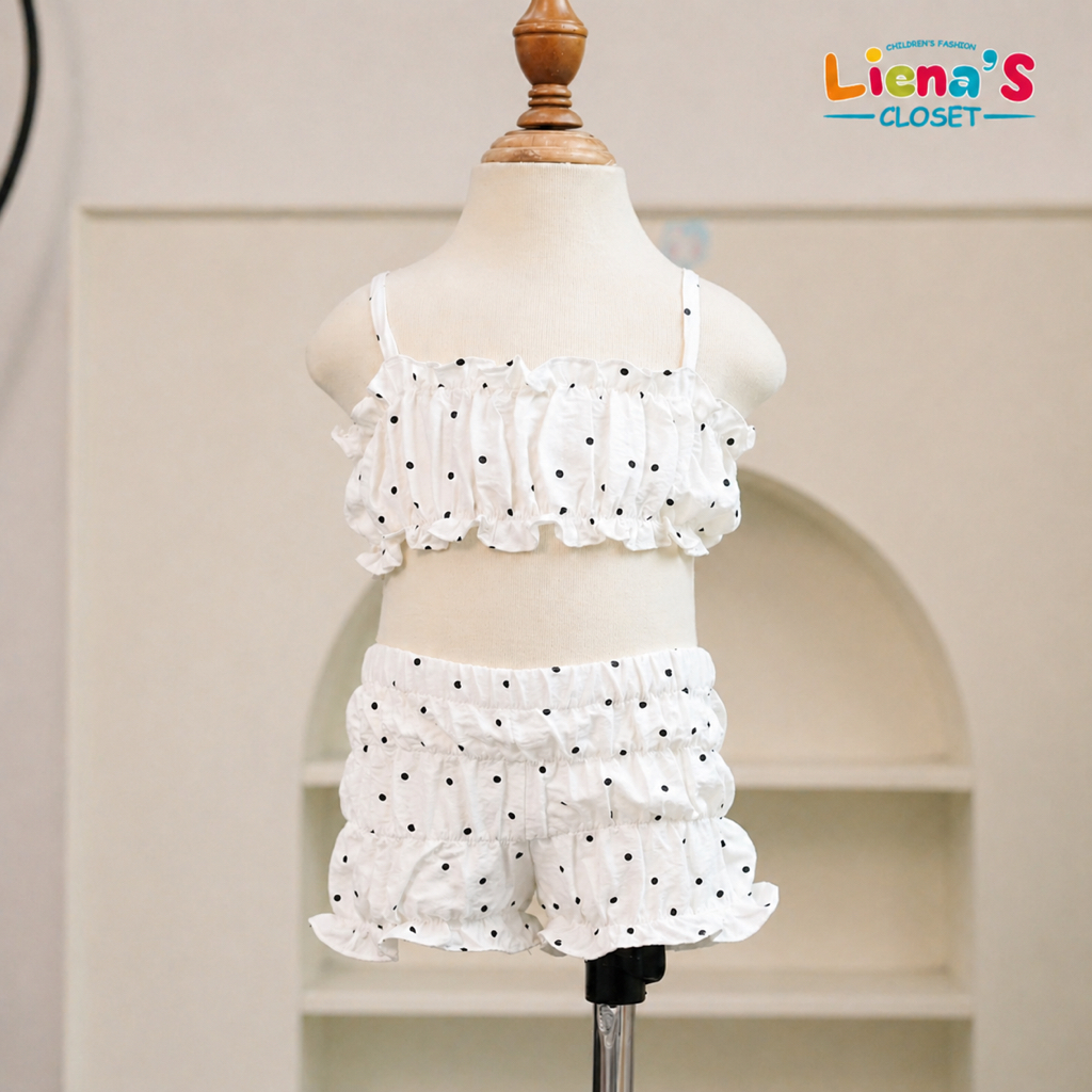 Đồ Bơi Bé Gái 2 Mảnh Bikini Bèo Nhún Chất Đũi Mềm Mát Cho Bé Đi Biển Liena's Closet