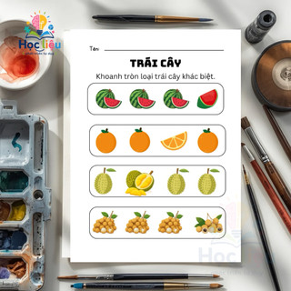 Học Liệu Tư Duy Cho Bé – Tìm Hình Khác Biệt Nhiều Chủ Đề (A4/A5 Tờ Rời)