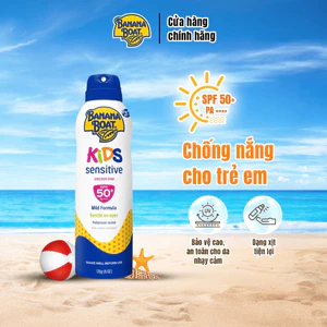Kem Chống Nắng Banana Boat Dạng Xịt Dành Cho Trẻ Em Kids Sensitive Sunscreen Spray - SPF50+/170G