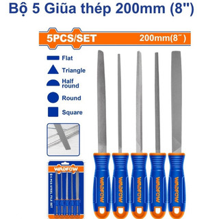 ĐỒ NGHỀ WADFOW Bộ 5 Giũa thép 200mm ( 8" ) WSF2405